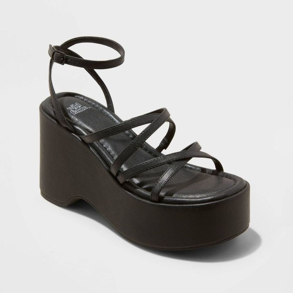 Women's Liza Platform Wedge Heels - Wild Fable Black 9